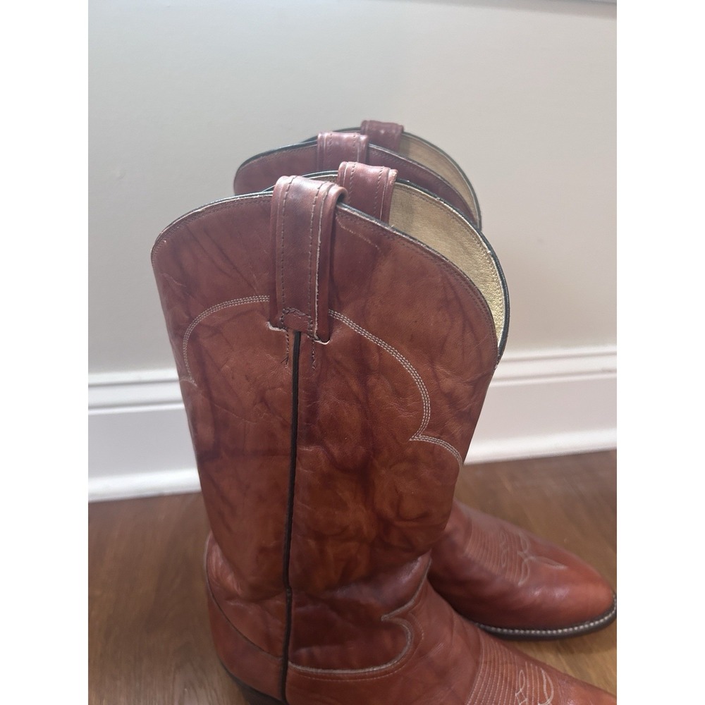 TONY LAMA Men's Size 10.5 EE Leather Cowboy Western Boots #5084 COGNAC Brown - Picture 10 of 11